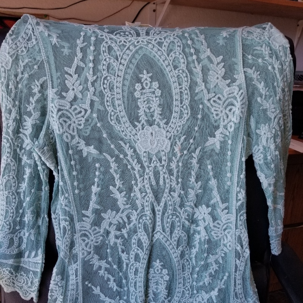 GORGEOUS TURQUOISE LACY COVER-UP